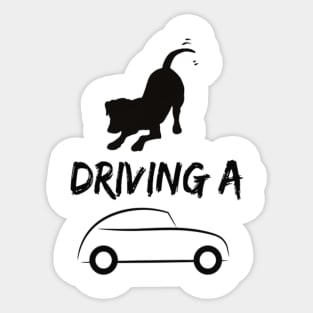 Dog Driving a Car Sticker